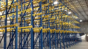 Drive in drive through warehouse racking